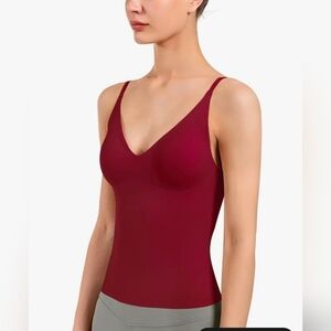 Women's Fit Camisole with Built in Bra - Spaghetti Straps Camis Tank